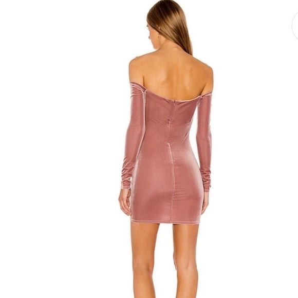 Revolve NBD velvet mini dress in blush pink - Picture 4 of 10